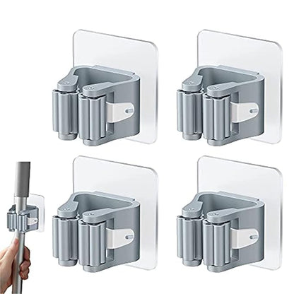 Space-Saving Mop & Broom Hanger – Strong Grip Wall Holder for Home & Kitchen